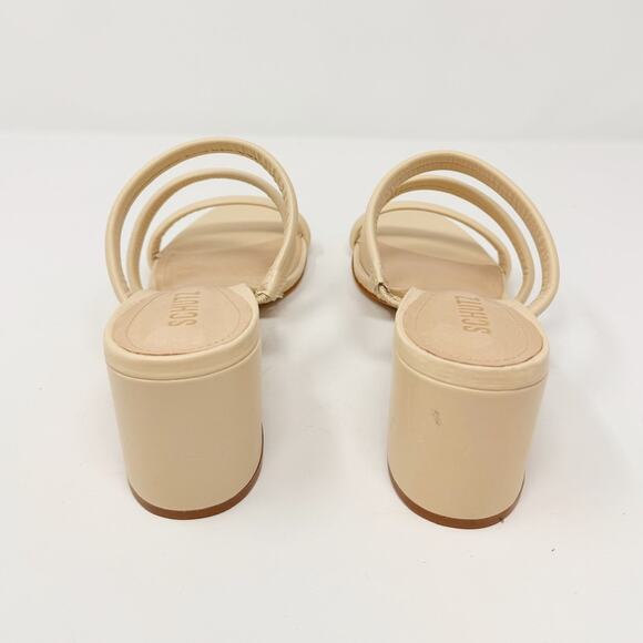 NEW Schutz Olly Mid Block Nappa Leather Strappy Sandal Cream White 10.5 - Picture 5 of 8